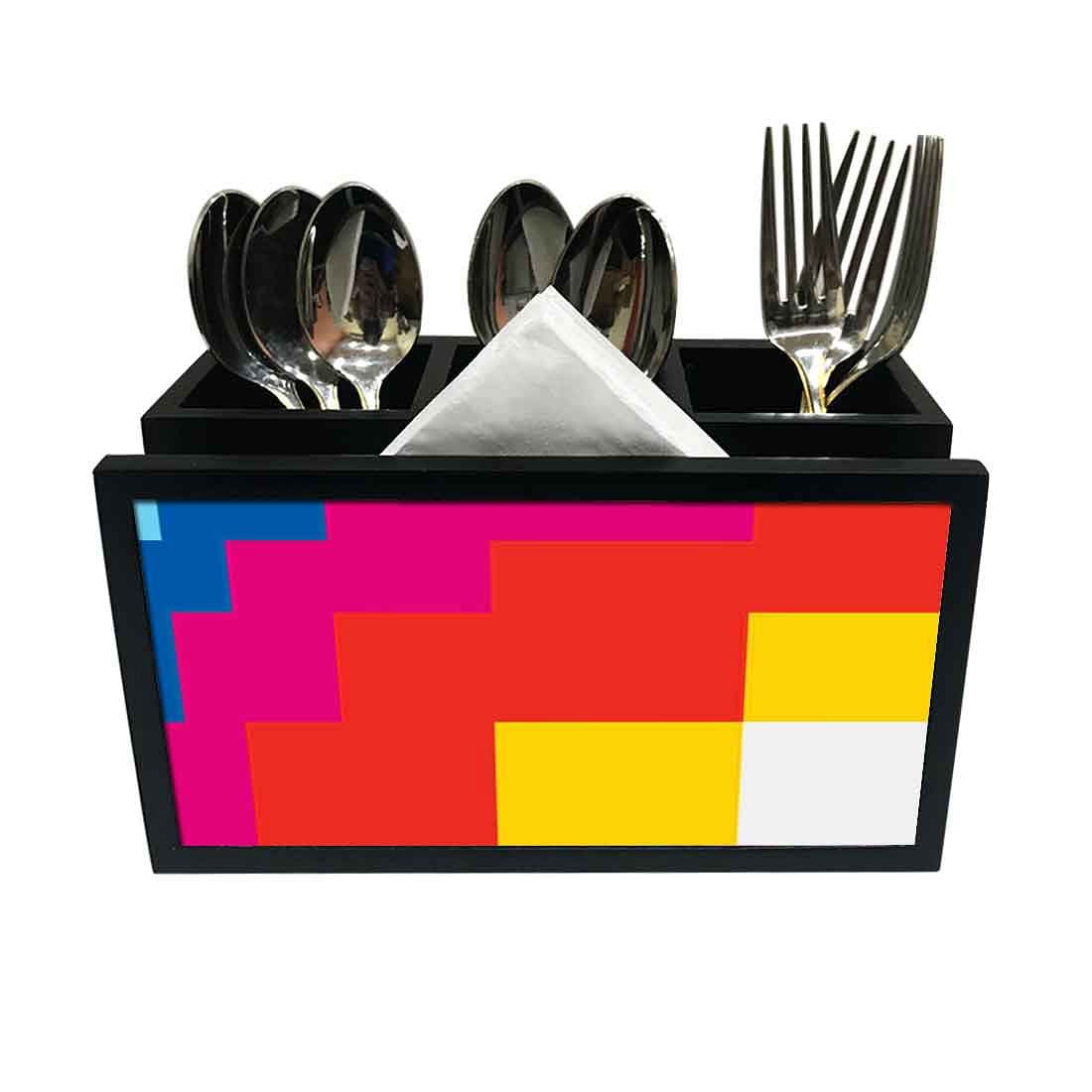 Cutlery Tissue Holder Napkin Stand -  Multicolor Pattern Nutcase