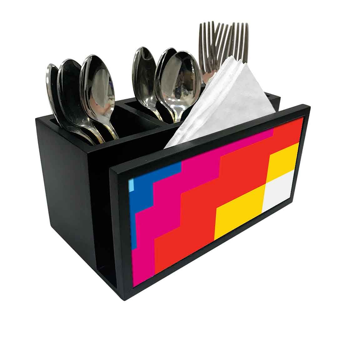 Cutlery Tissue Holder Napkin Stand -  Multicolor Pattern Nutcase