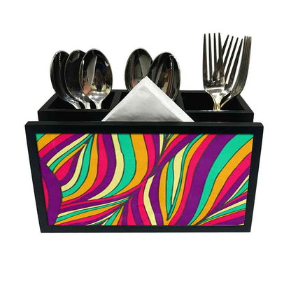 Cutlery Tissue Holder Napkin Stand -  Multicolor Strips Nutcase