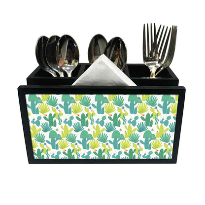 Cutlery Tissue Holder Napkin Stand -  Cactus Art Nutcase