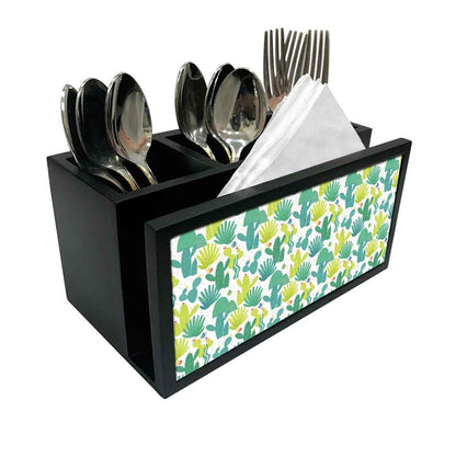 Cutlery Tissue Holder Napkin Stand -  Cactus Art Nutcase