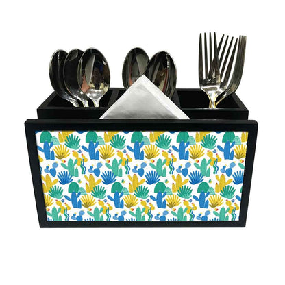 Cutlery Tissue Holder Napkin Stand -  Cactus Design Nutcase