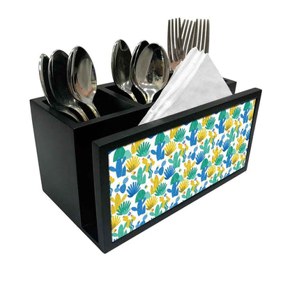 Cutlery Tissue Holder Napkin Stand -  Cactus Design Nutcase