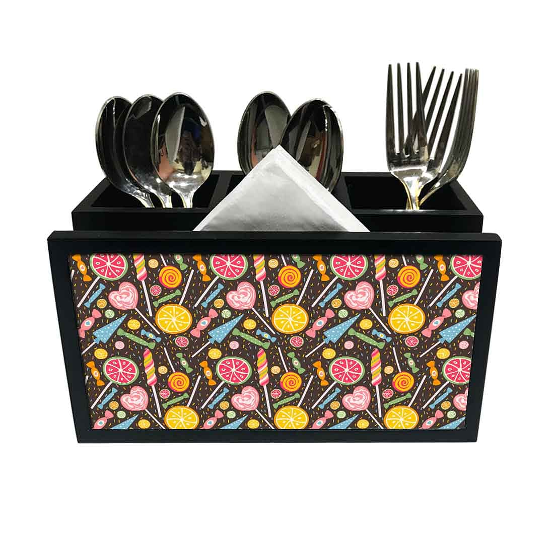 Cutlery Tissue Holder Napkin Stand -  Lemon and Candy Nutcase