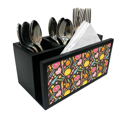 Cutlery Tissue Holder Napkin Stand -  Lemon and Candy Nutcase