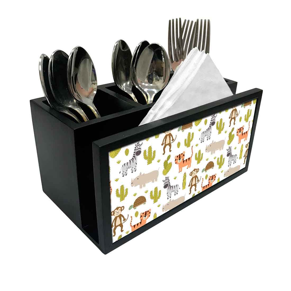 Cutlery Tissue Holder Napkin Stand -  Animals and Cactus Nutcase