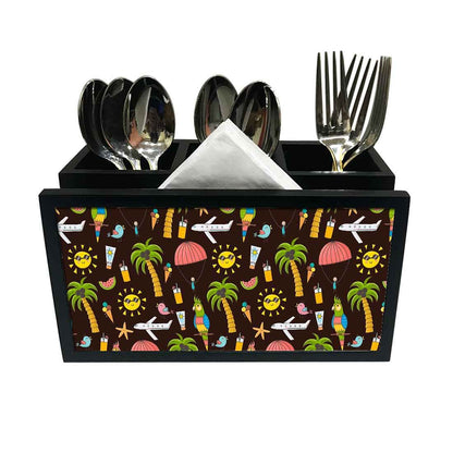 Cutlery Tissue Holder Napkin Stand -  Summer Time Nutcase