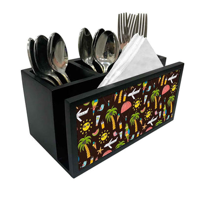 Cutlery Tissue Holder Napkin Stand -  Summer Time Nutcase