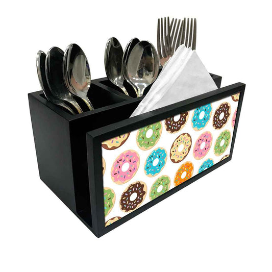 Cutlery Tissue Holder Napkin Stand -  Doughnuts Nutcase