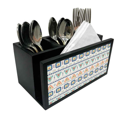 Cutlery Tissue Holder Napkin Stand -  Geometric Design Nutcase