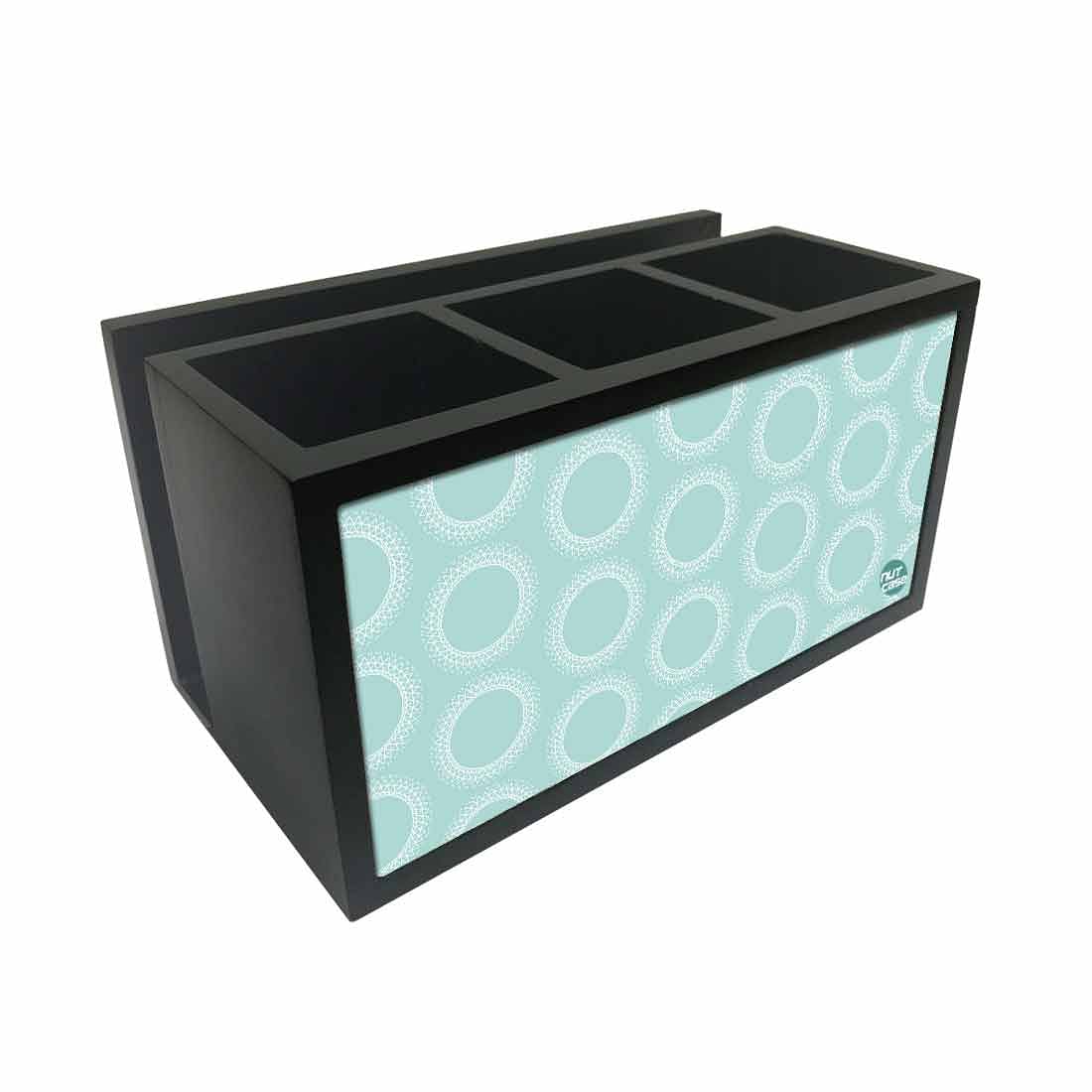 Cutlery Tissue Holder Napkin Stand -  Blue Circle Pattern Nutcase