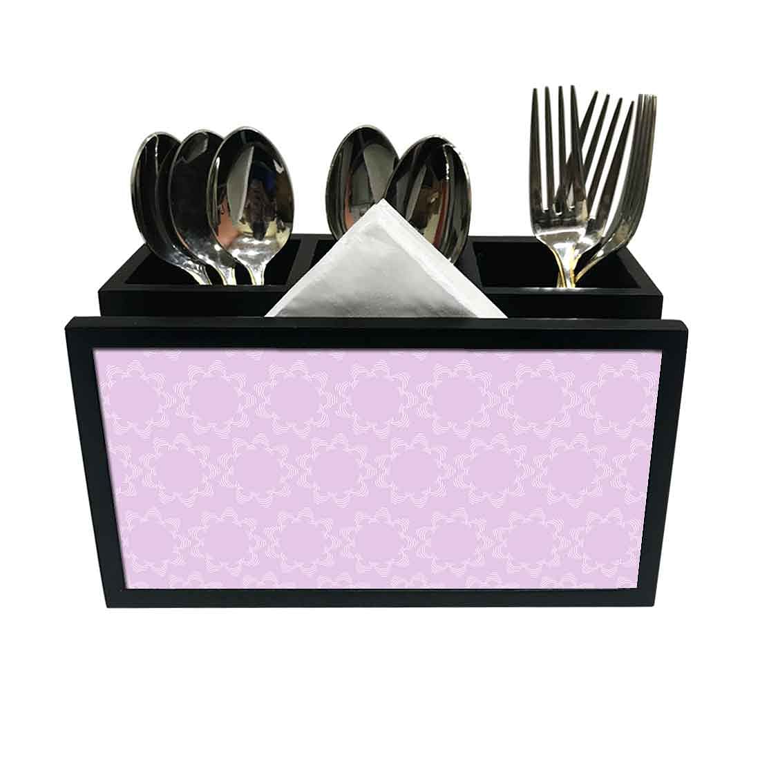 Cutlery Tissue Holder Napkin Stand -  Purple Star Pattern Nutcase