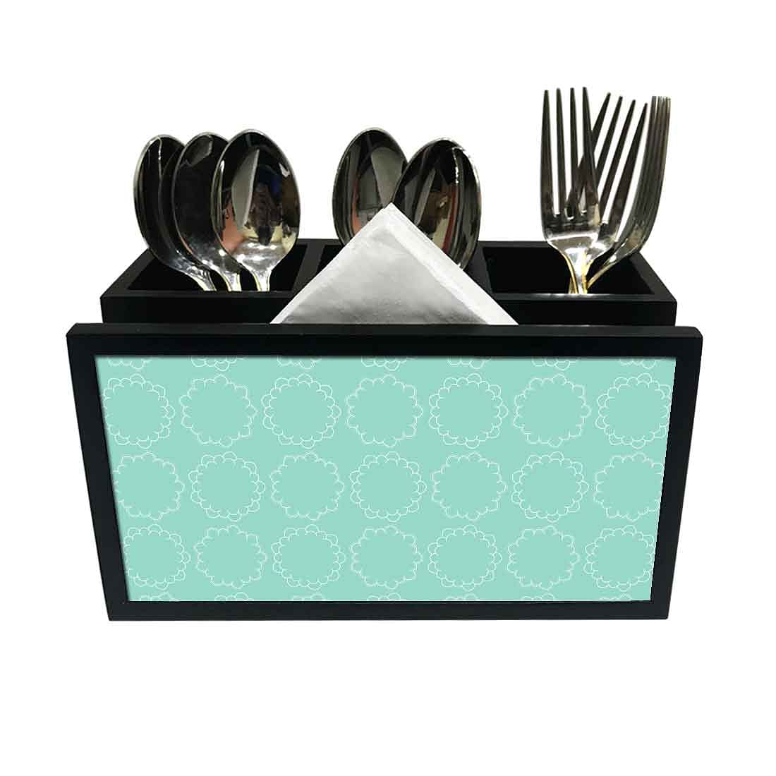 Cutlery Tissue Holder Napkin Stand -  Flower Pattern Nutcase