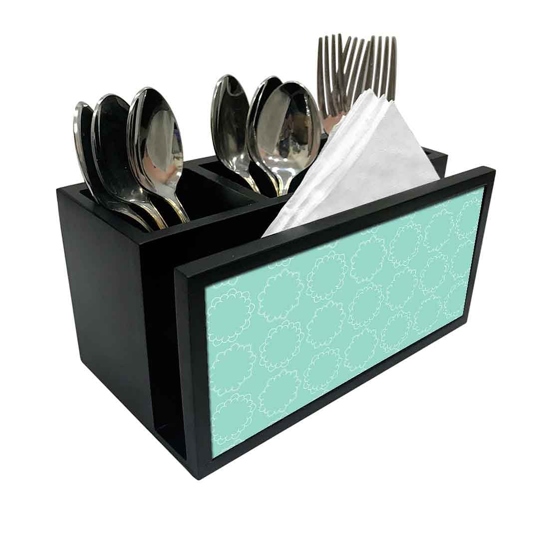 Cutlery Tissue Holder Napkin Stand -  Flower Pattern Nutcase