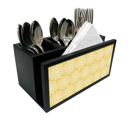 Cutlery Tissue Holder Napkin Stand -  Floral Design Nutcase