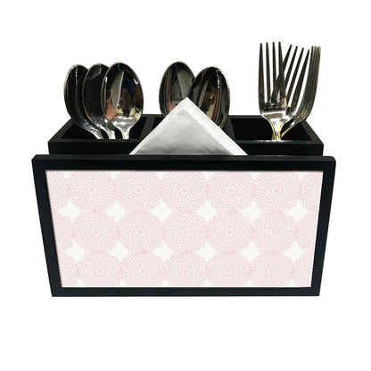 Cutlery Tissue Holder Napkin Stand -  Pink Flower Pattern Nutcase