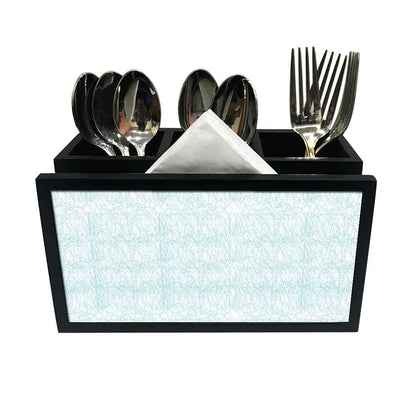 Cutlery Tissue Holder Napkin Stand -  Blue and White Shade Nutcase