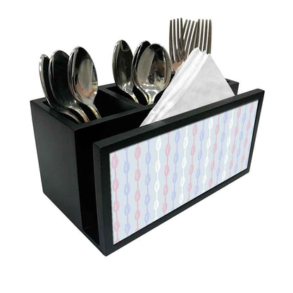 Cutlery Tissue Holder Napkin Stand -  Colorful Dots Line Nutcase