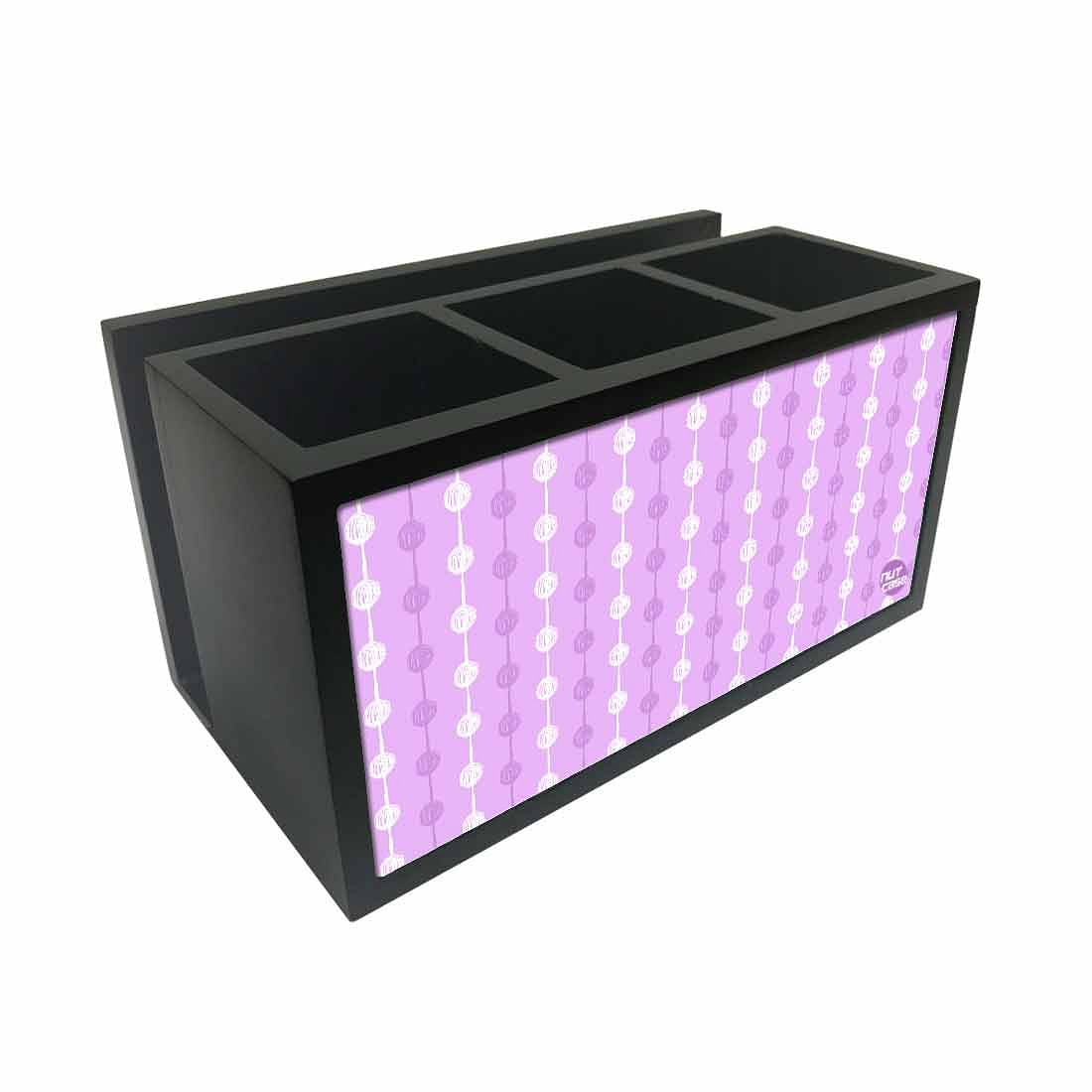 Cutlery Tissue Holder Napkin Stand -  White and Purple Dots Line Nutcase