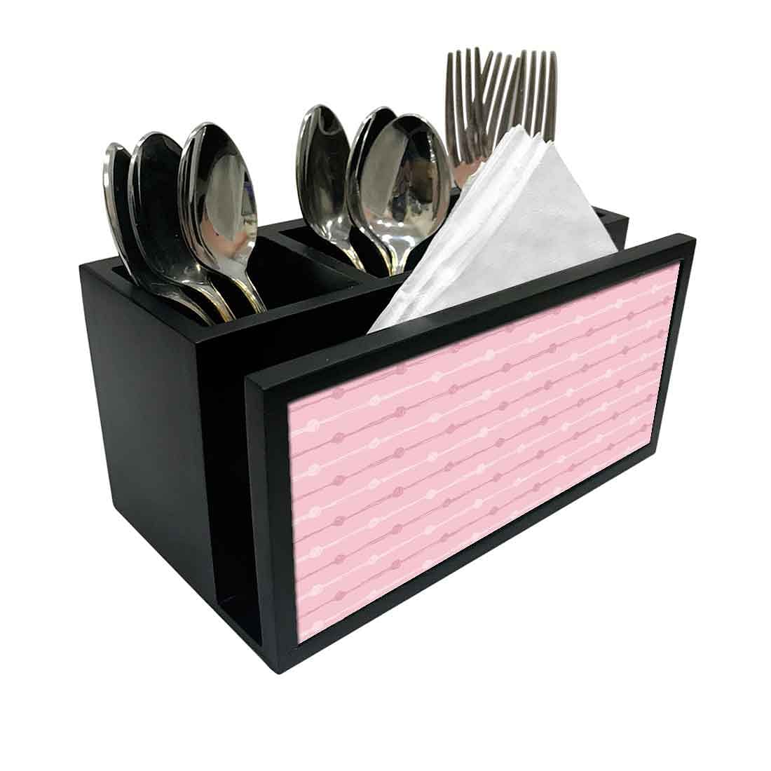 Cutlery Tissue Holder Napkin Stand -  Dots Line Nutcase