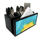 Cutlery Tissue Holder Napkin Stand -  Arctic Space Yellow Watercolor Nutcase