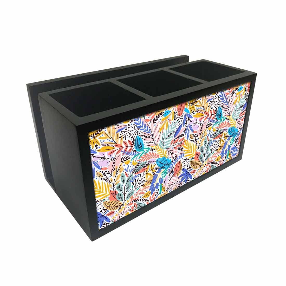 Cutlery Tissue Holder Napkin Stand -  Jungle Yellow Multicolor Florals Nutcase