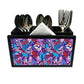 Cutlery Tissue Holder Napkin Stand -  Jungle Purple Multicolor Florals Nutcase