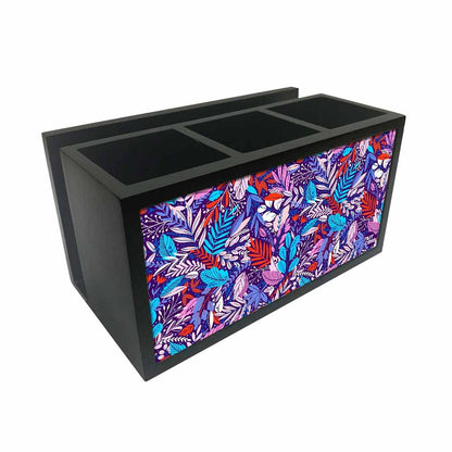 Cutlery Tissue Holder Napkin Stand -  Jungle Purple Multicolor Florals Nutcase