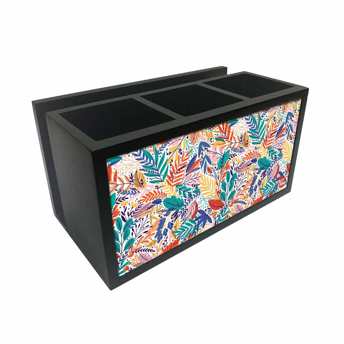 Cutlery Tissue Holder Napkin Stand -  Jungle Green Multicolor Florals Nutcase