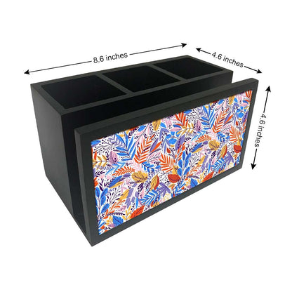 Cutlery Tissue Holder Napkin Stand -  Jungle Blue Multicolor Florals Nutcase