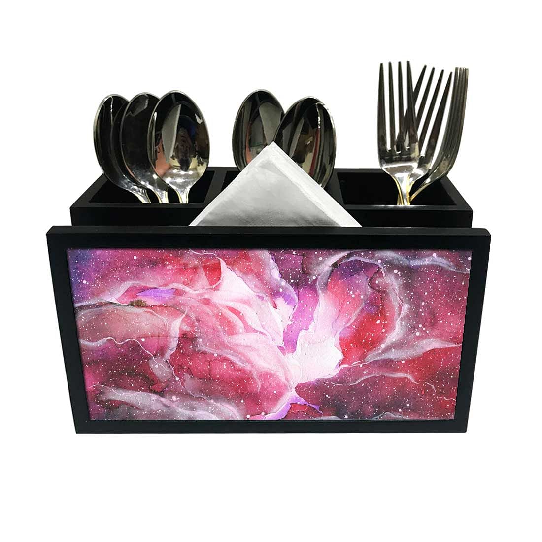 Cutlery Tissue Holder Napkin Stand -  Space Pink Watercolor Nutcase