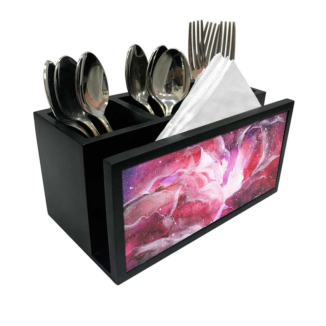 Cutlery Tissue Holder Napkin Stand -  Space Pink Watercolor Nutcase