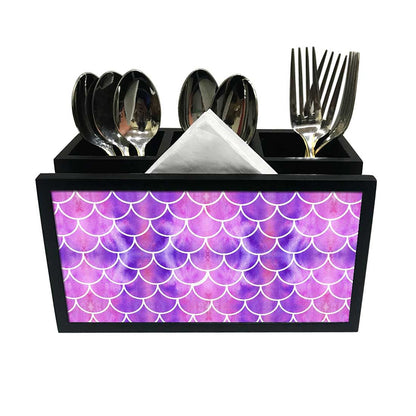 Cutlery Tissue Holder Napkin Stand -  Purple Mermaid Watercolor Nutcase