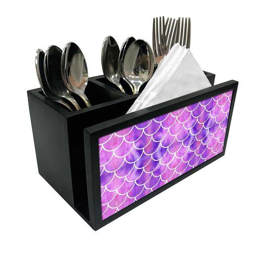 Cutlery Tissue Holder Napkin Stand -  Purple Mermaid Watercolor Nutcase