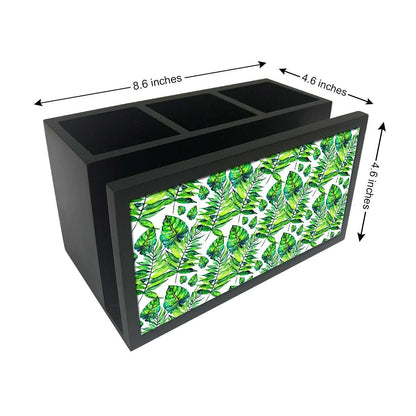 Cutlery Tissue Holder Napkin Stand -  Dark Green Tropical Leaf Nutcase