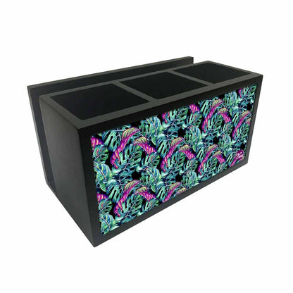 Cutlery Tissue Holder Napkin Stand -  Tropical Green Leaf Nutcase