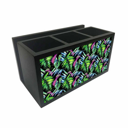 Cutlery Tissue Holder Napkin Stand -  Green Leaf Tropical Nutcase