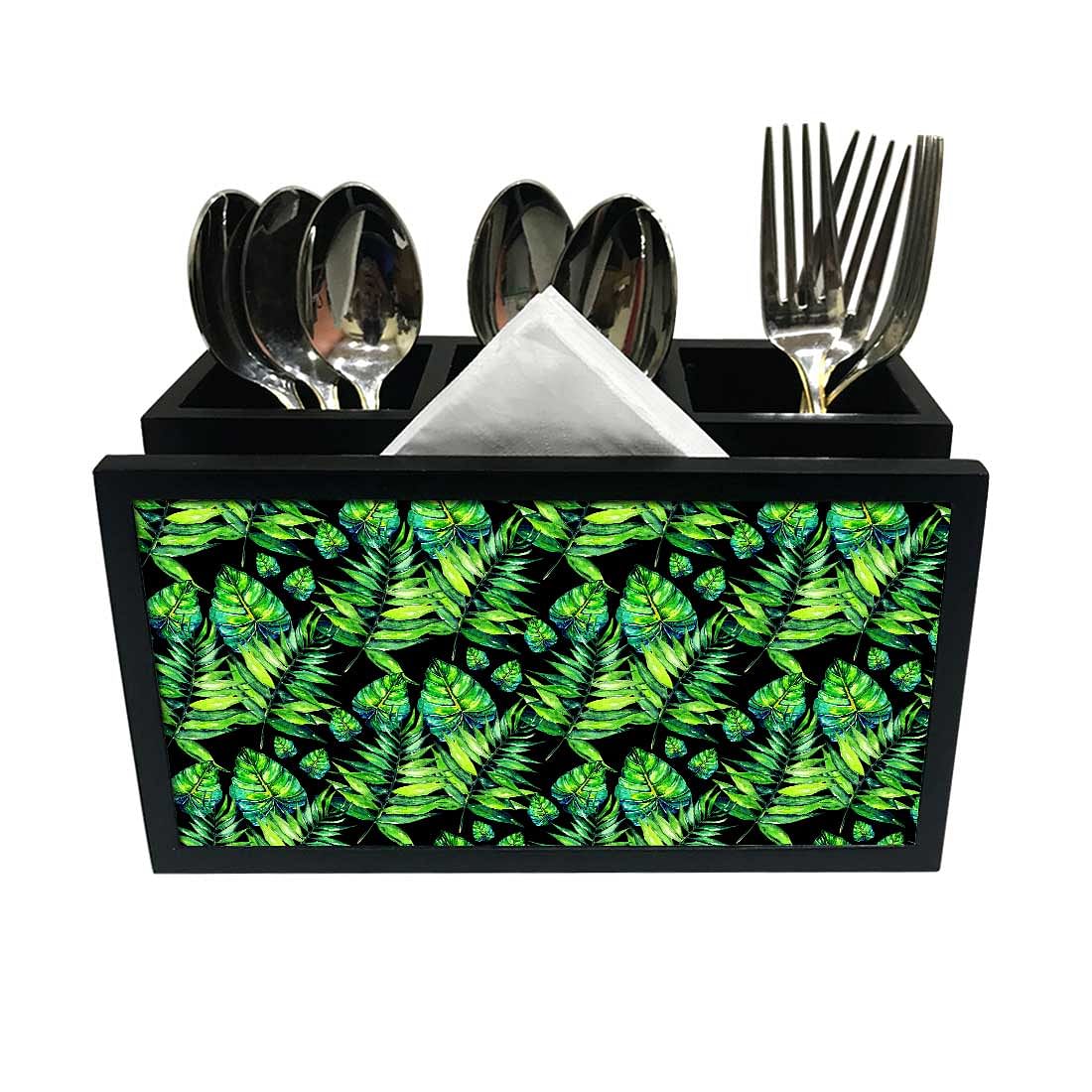 Cutlery Tissue Holder Napkin Stand -  Multi Color Leaf Nutcase