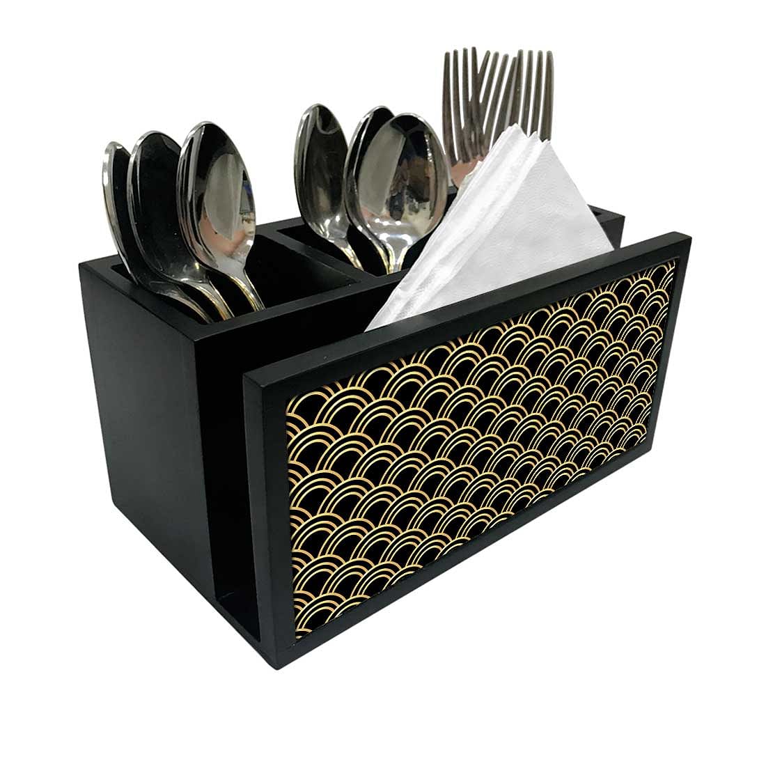 Cutlery Tissue Holder Napkin Stand -  Geometric Pattern Nutcase