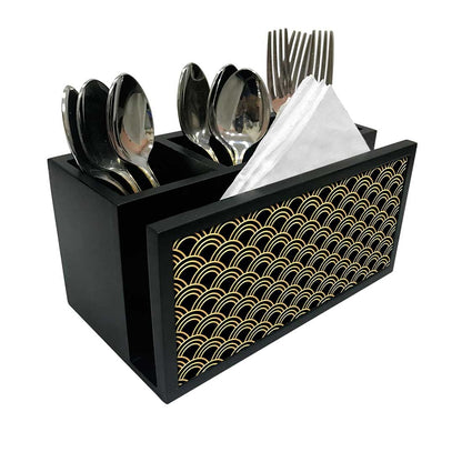 Cutlery Tissue Holder Napkin Stand -  Geometric Pattern Nutcase