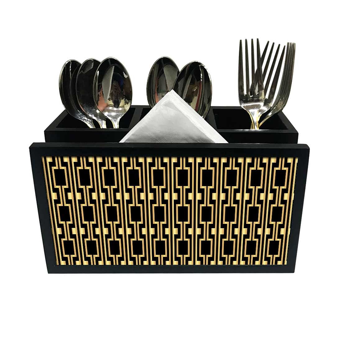 Cutlery Tissue Holder Napkin Stand -  Retro Pattern Nutcase