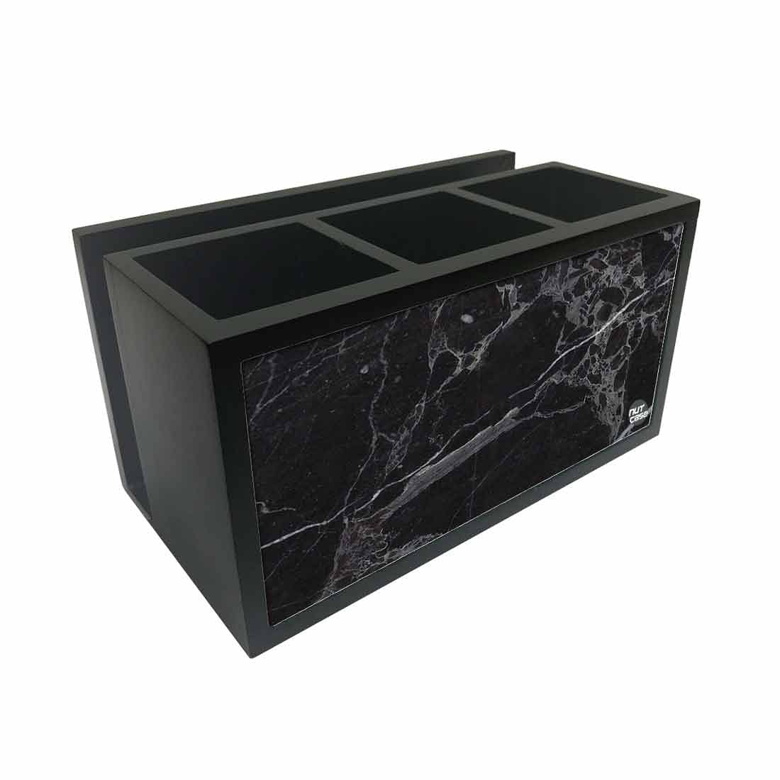 Cutlery Tissue Holder Napkin Stand -  Black Marble Nutcase