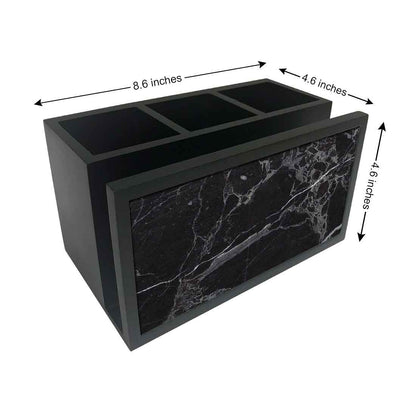 Cutlery Tissue Holder Napkin Stand -  Black Marble Nutcase