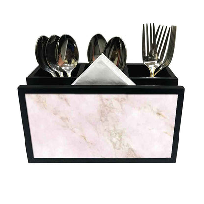 Cutlery Tissue Holder Napkin Stand -  Pink Marble Nutcase