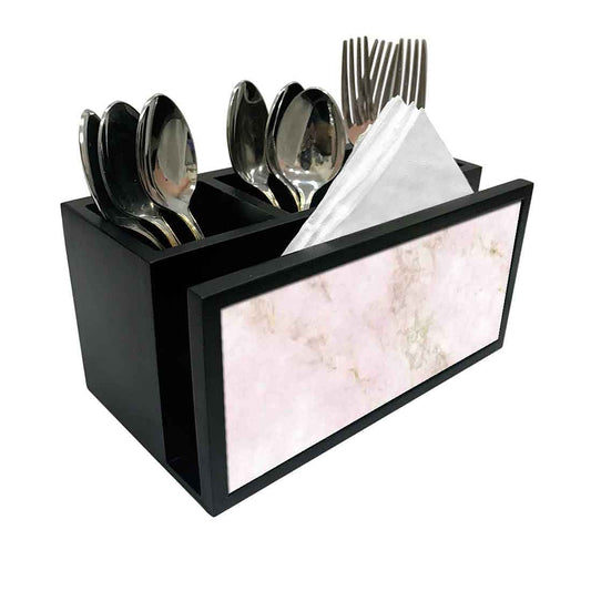 Cutlery Tissue Holder Napkin Stand -  Pink Marble Nutcase