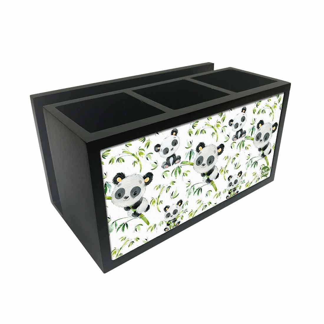 Nutcase Designer Cutlery Tissue Holder Stand Napkin Spoons Forks Knives Organizer - (Cutlery NOT Included) -Made in India - Cute Panda Nutcase