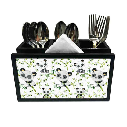 Nutcase Designer Cutlery Tissue Holder Stand Napkin Spoons Forks Knives Organizer - (CUTLERY NOT INCLUDED) -Made in India - Cute koala Nutcase