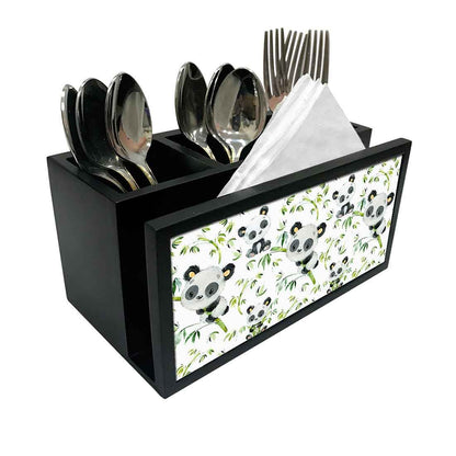 Nutcase Designer Cutlery Tissue Holder Stand Napkin Spoons Forks Knives Organizer - (CUTLERY NOT INCLUDED) -Made in India - Cute koala Nutcase