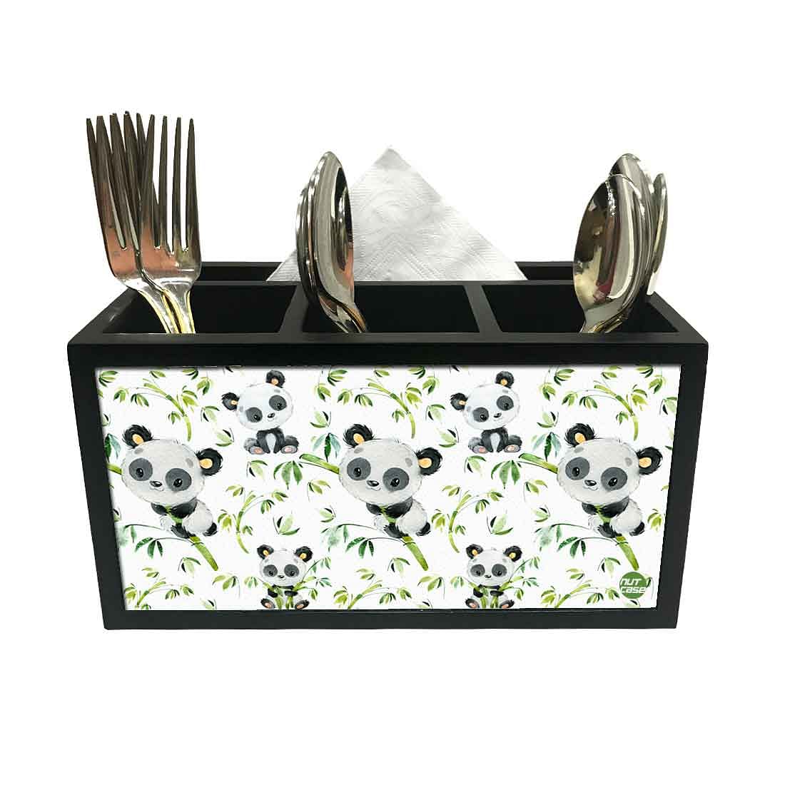 Nutcase Designer Cutlery Tissue Holder Stand Napkin Spoons Forks Knives Organizer - (CUTLERY NOT INCLUDED) -Made in India - Cute koala Nutcase