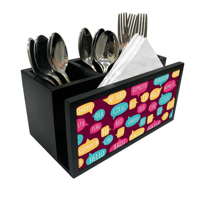 Cutlery Tissue Holder Napkin Stand -  Dialogue Box Nutcase